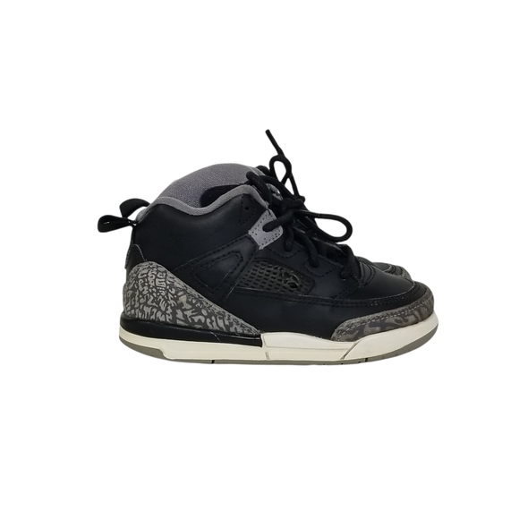 Nike Air Jordan Spizike High Top Sneakers in Black Cement PS Kids Size 8C